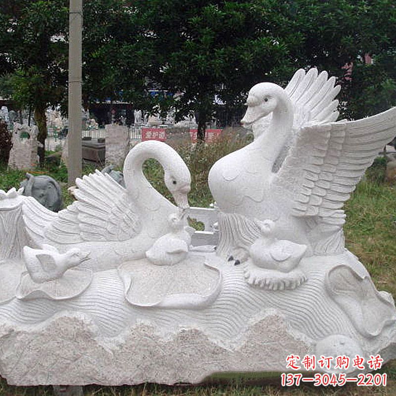 大连大理石天鹅精美雕塑