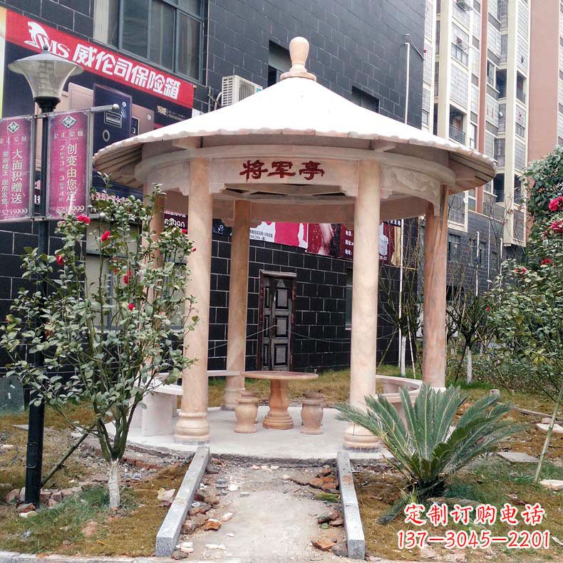 大连精美大理石凉亭雕塑