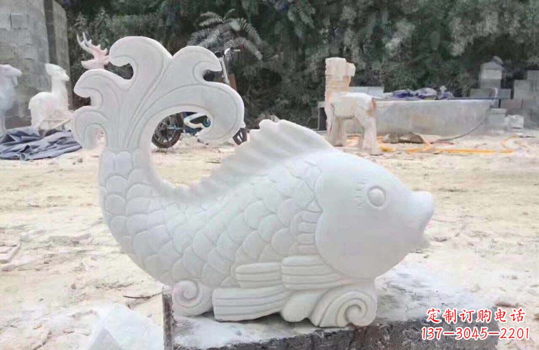大连大理石鱼喷泉雕塑装置