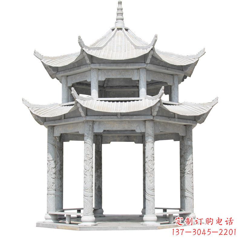 大连大理石古建凉亭雕塑