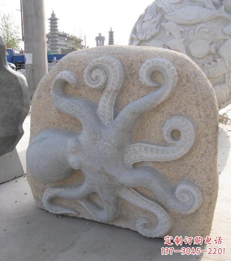 大连精美大理石章鱼雕塑