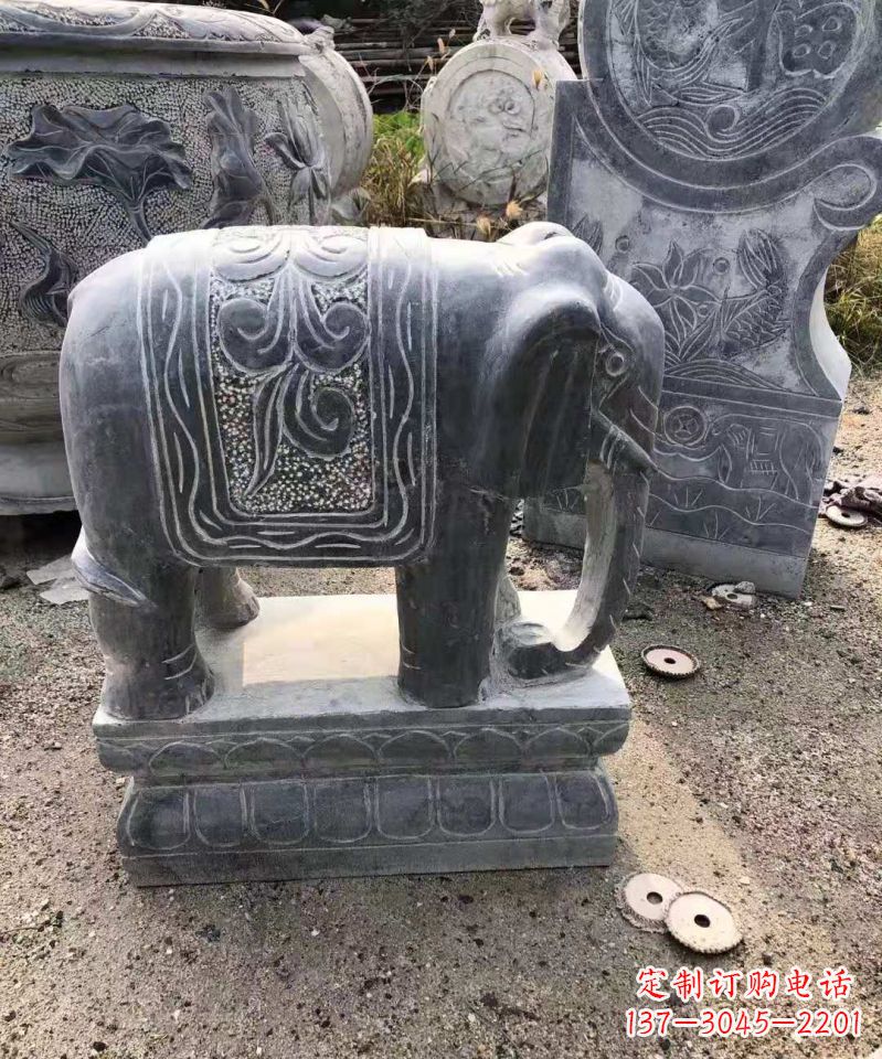 大连大理石大象雕塑