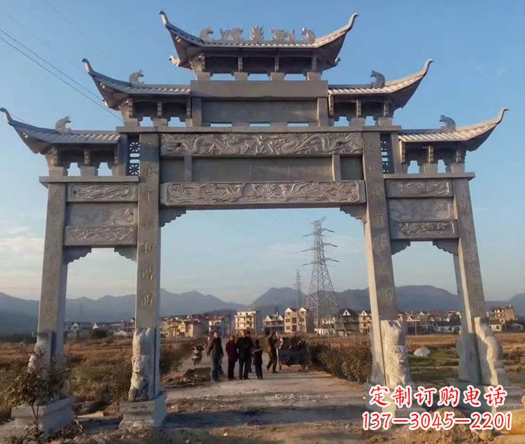 大连大石牌坊雕塑—中领雕塑定制专业