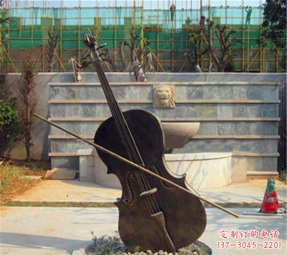 大连精美大提琴铜雕