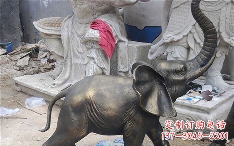 大连精美大象铜雕