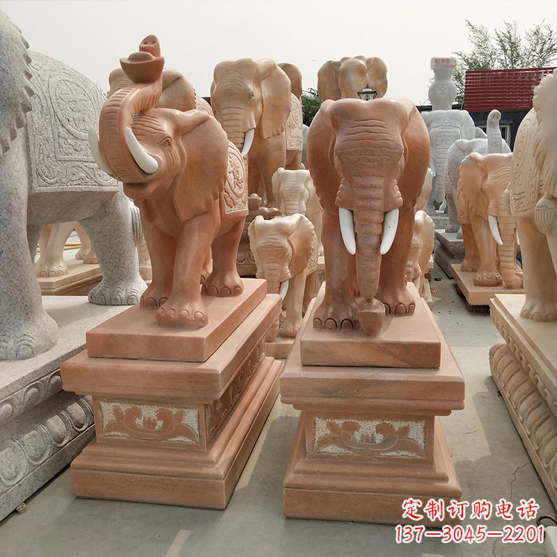 大连山石大象雕塑