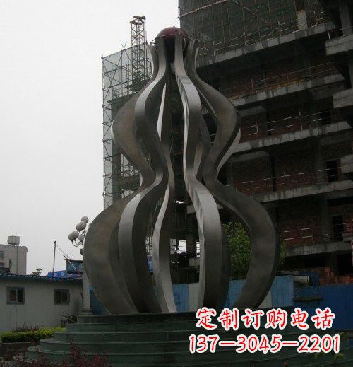 大连大型不锈钢抽象葫芦雕塑
