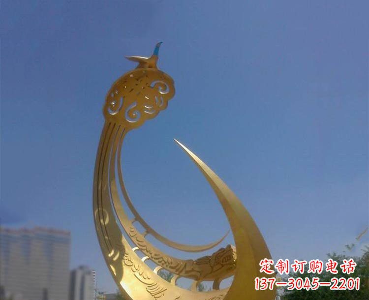 大连不锈钢创意凤凰雕塑