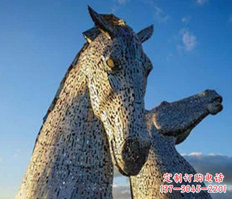大连大型不锈钢抽象马雕塑