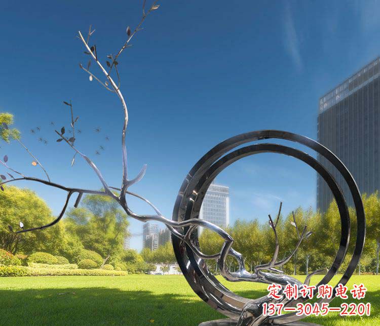 大连超大不锈钢环形景观雕塑