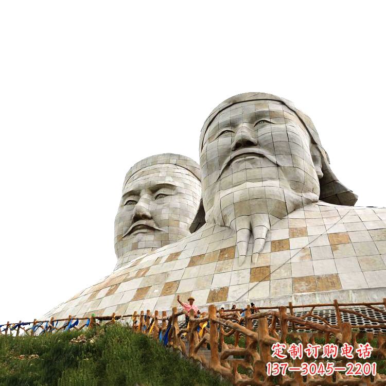 大连大型成吉思汗石雕头像景观雕塑