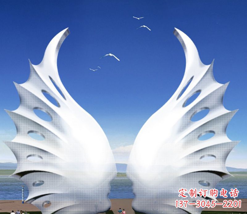 大连不锈钢翅膀雕塑