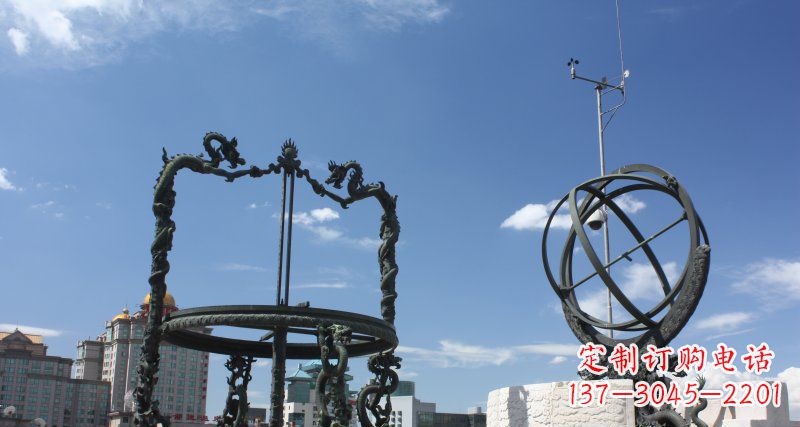 大连大型浑天仪广场景观铜雕