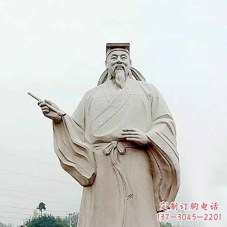 大连精美石雕王羲之景观雕塑