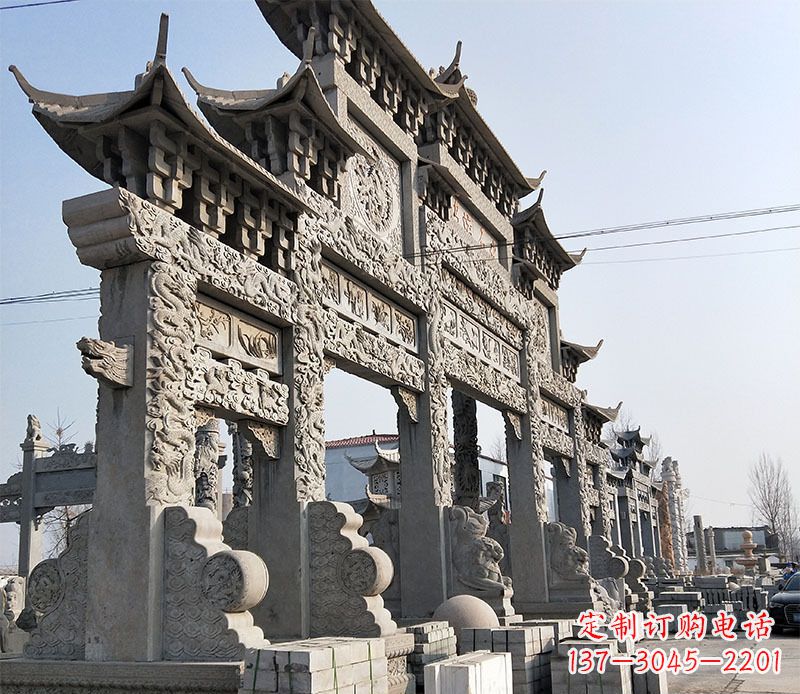 大连中国古典牌坊石雕定制