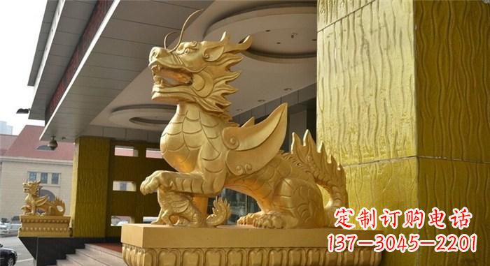 大连精美麒麟铜雕,展现神秘之美