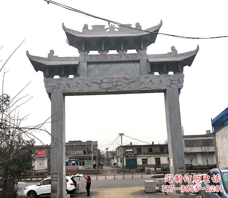 大连精美大理石牌坊石雕