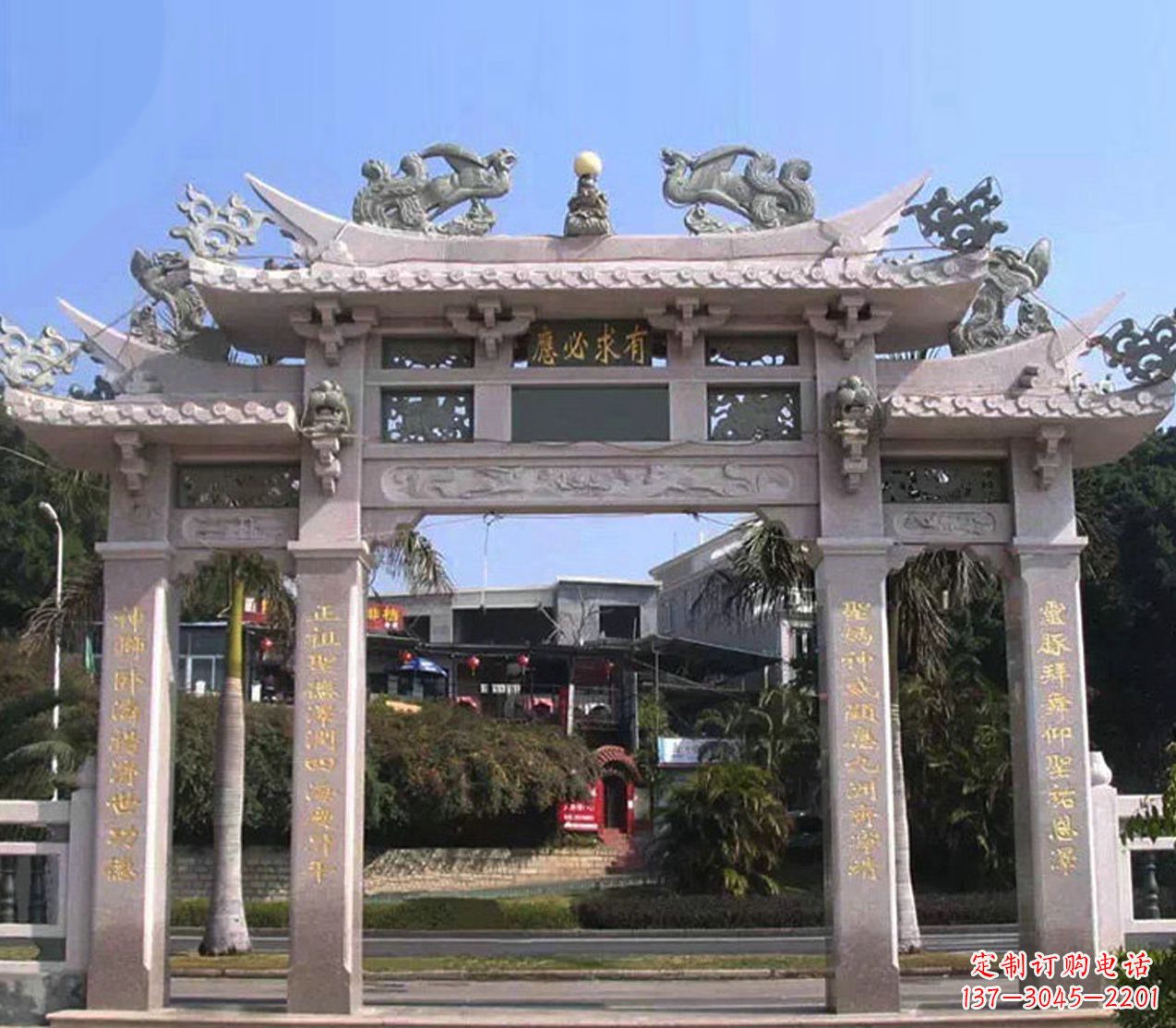 大连精美石雕牌坊雕塑——传承文化的艺术精品