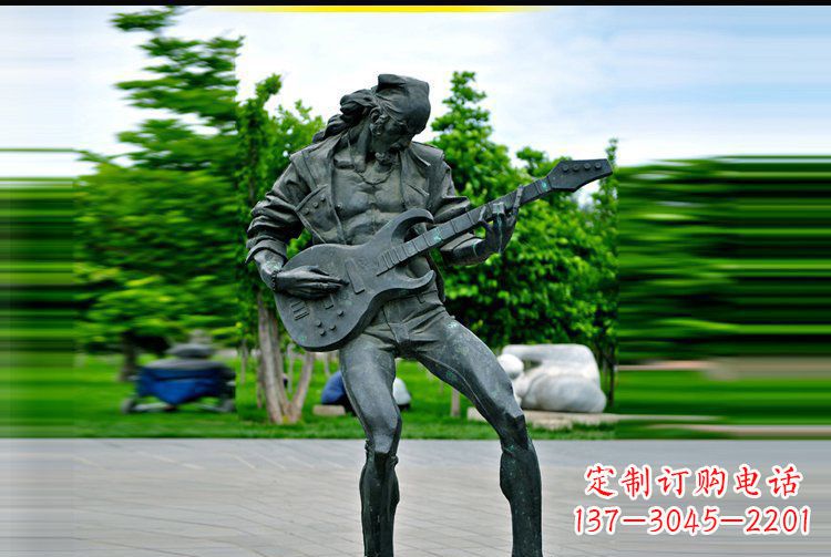 大连铜雕吉他景观雕塑