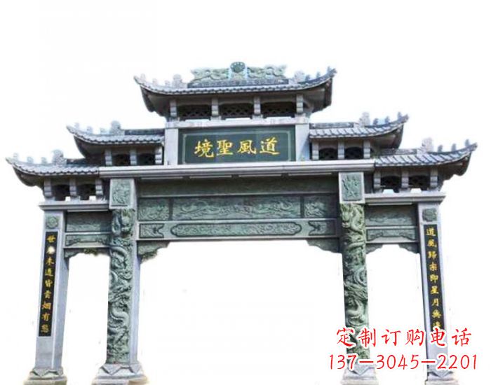 大连精美石雕牌坊雕塑,为贵客营造至尊荣耀