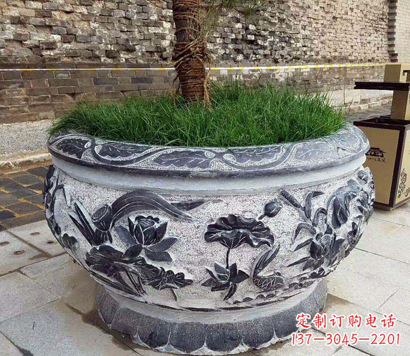 大连道路景观花盆石雕