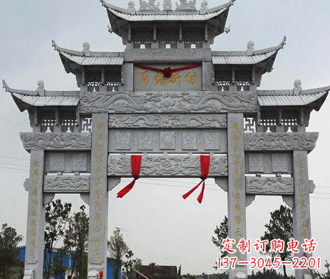 大连精美石雕牌坊雕塑