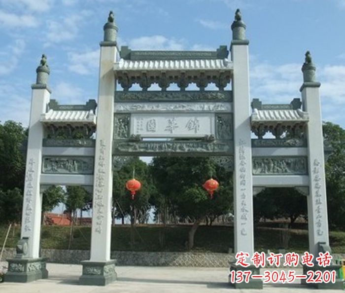 大连道路三门石牌坊 (2)