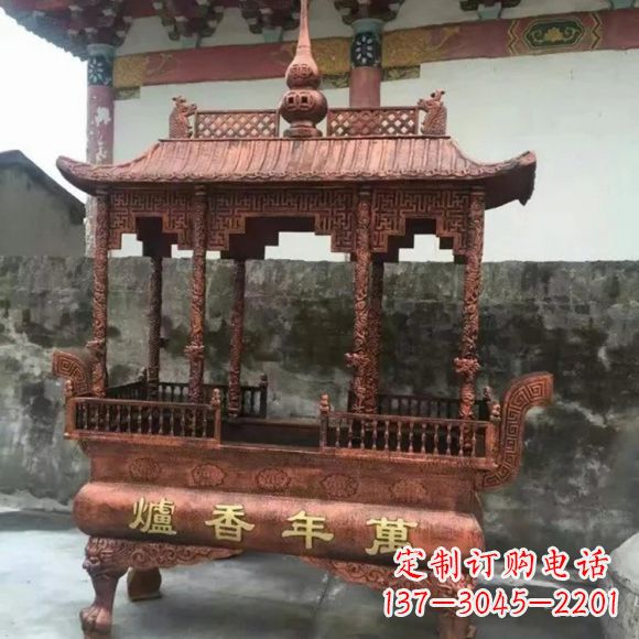 大连雕刻蝙蝠铜香炉