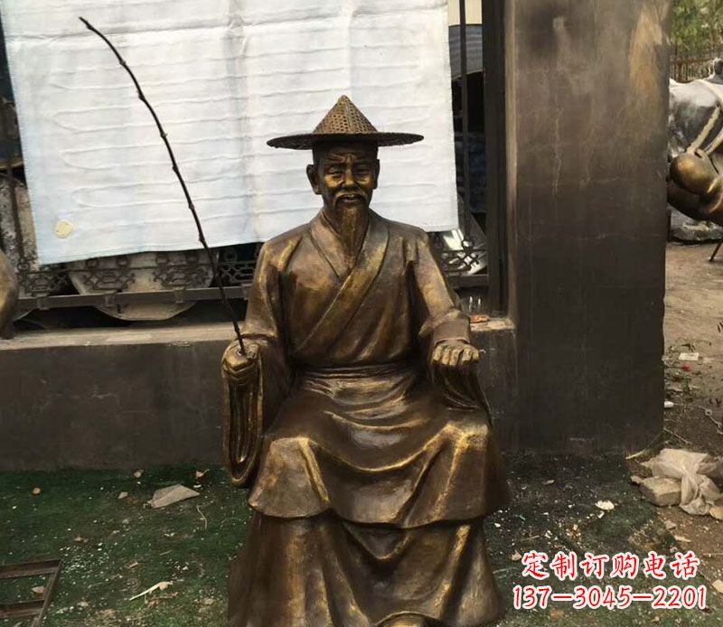 大连精美手工渔翁铜雕