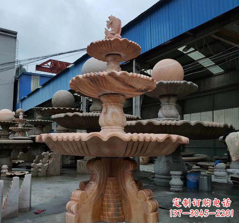 大连高品质跌水钵石喷泉雕塑