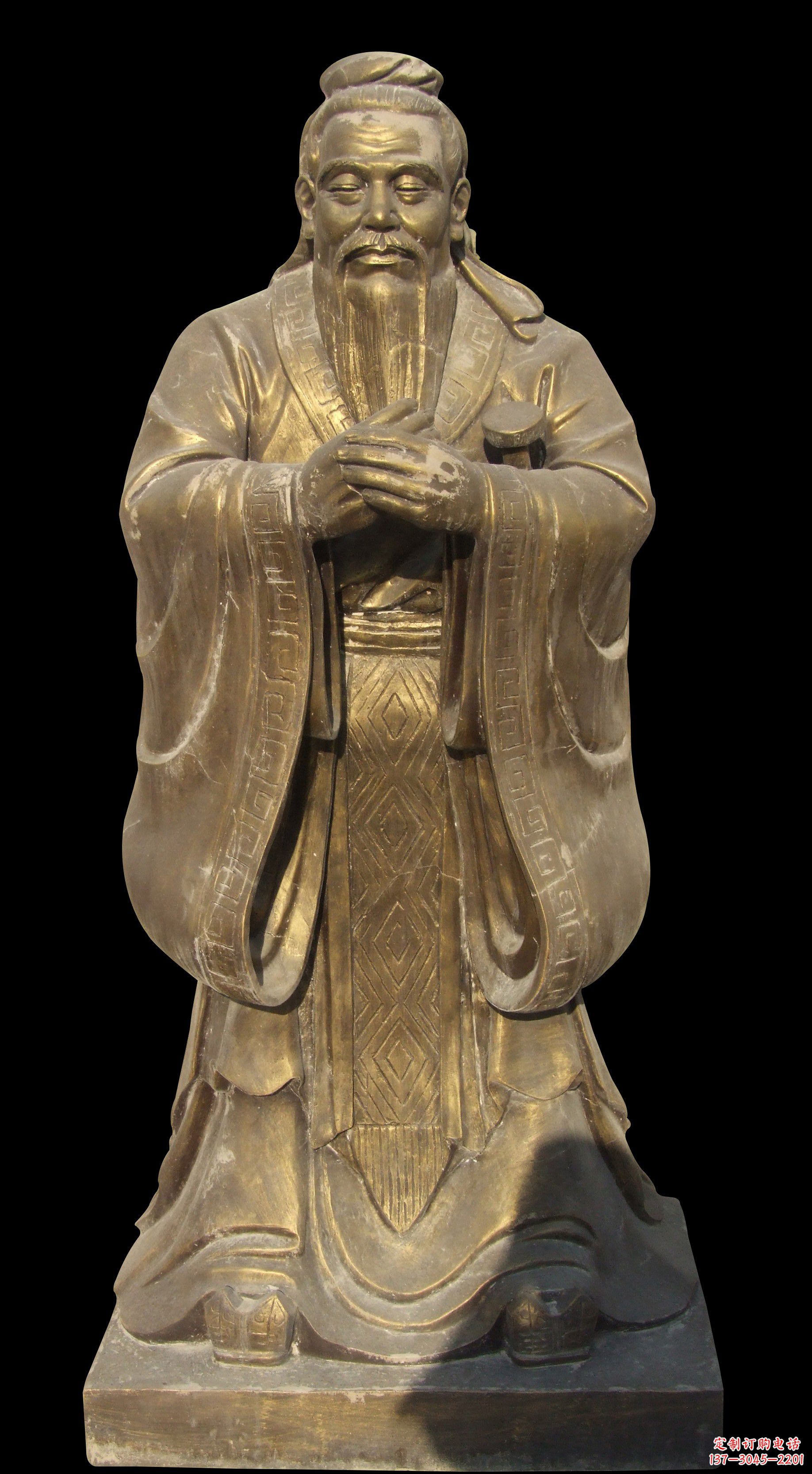 大连手工精美锻铜孔子铜雕像