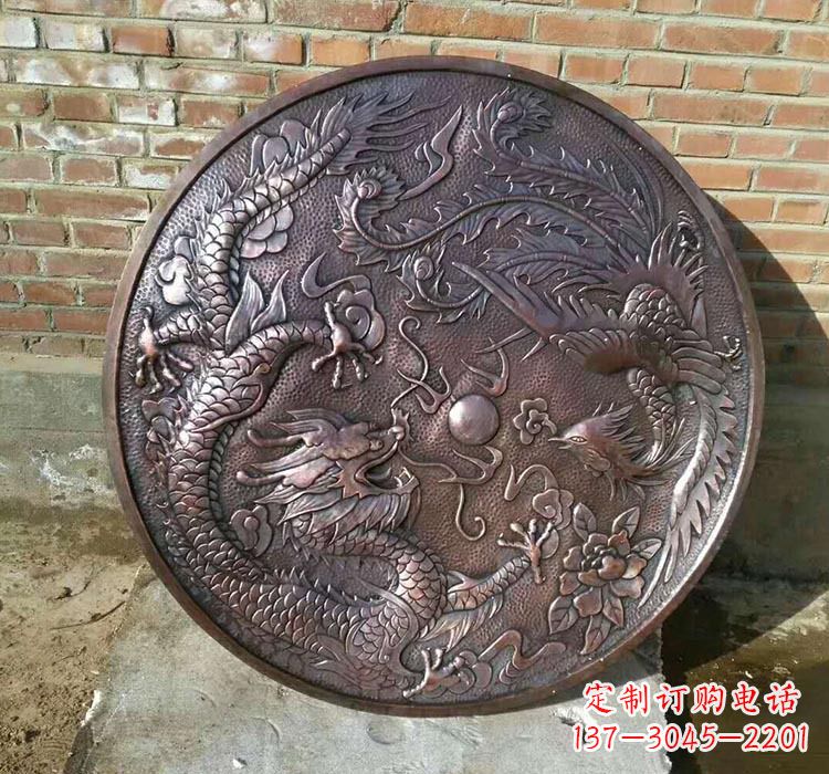 大连传统工艺锻铜龙凤雕塑