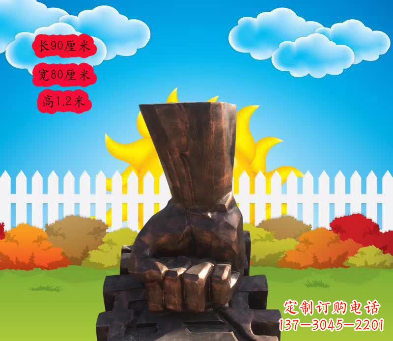 大连精美铜拳头雕塑
