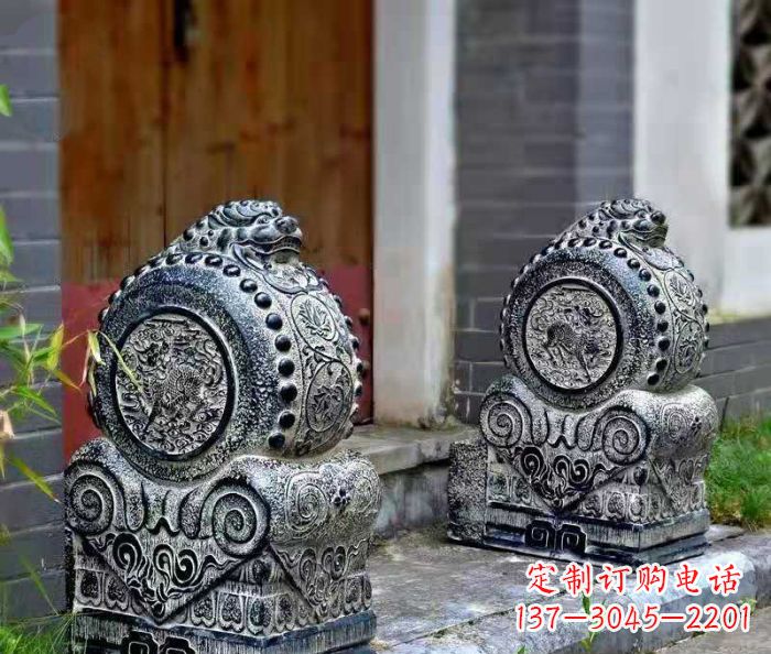 大连仿古抱鼓石镇宅石门墩