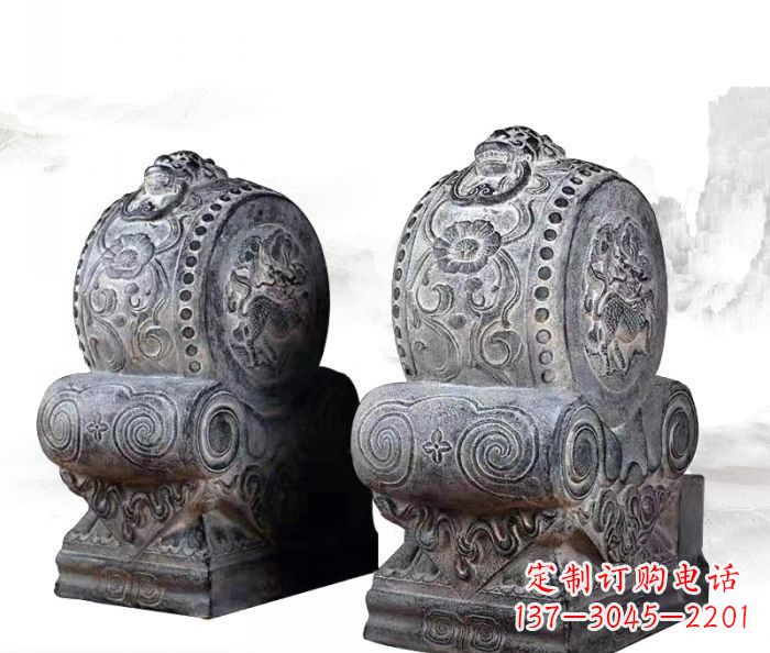 大连仿古抱鼓石镇宅石门墩 (3)