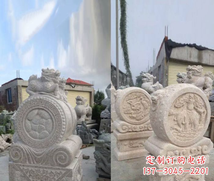 大连仿古抱鼓石门墩雕塑