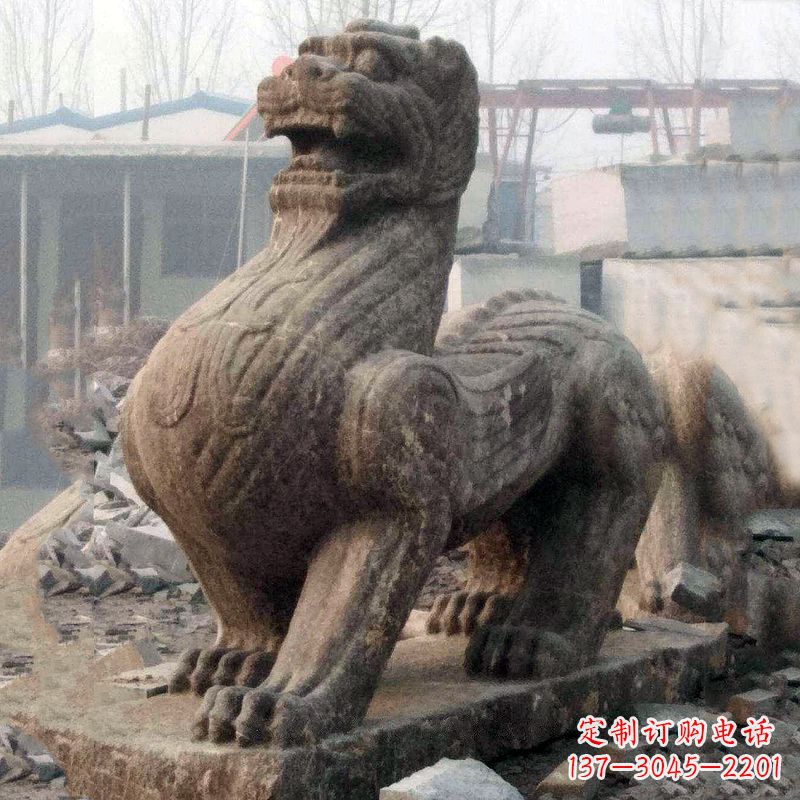 大连中领雕塑狴犴青石雕塑融入古代神话的历史文化风格