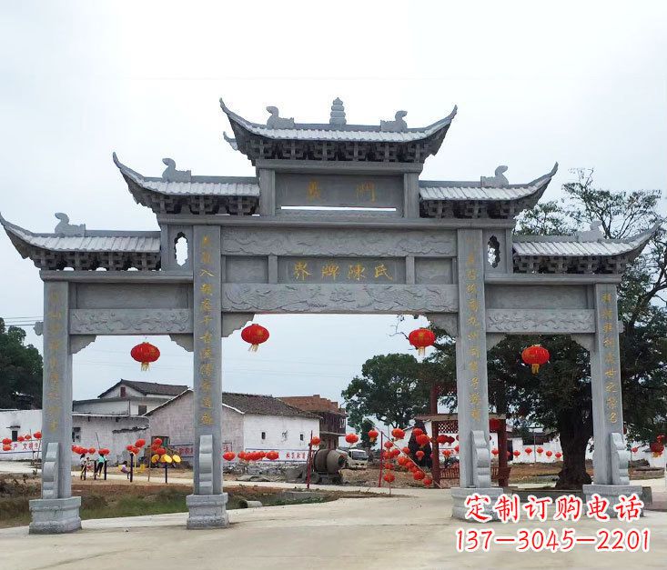 大连精美仿古牌坊石雕