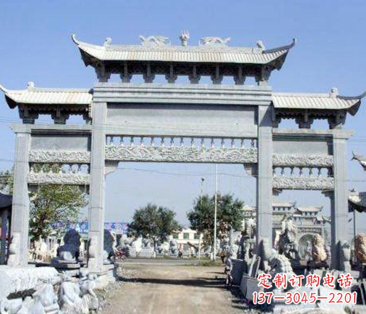 大连仿古牌坊石雕精美定制