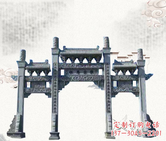 大连精美仿古牌坊雕塑