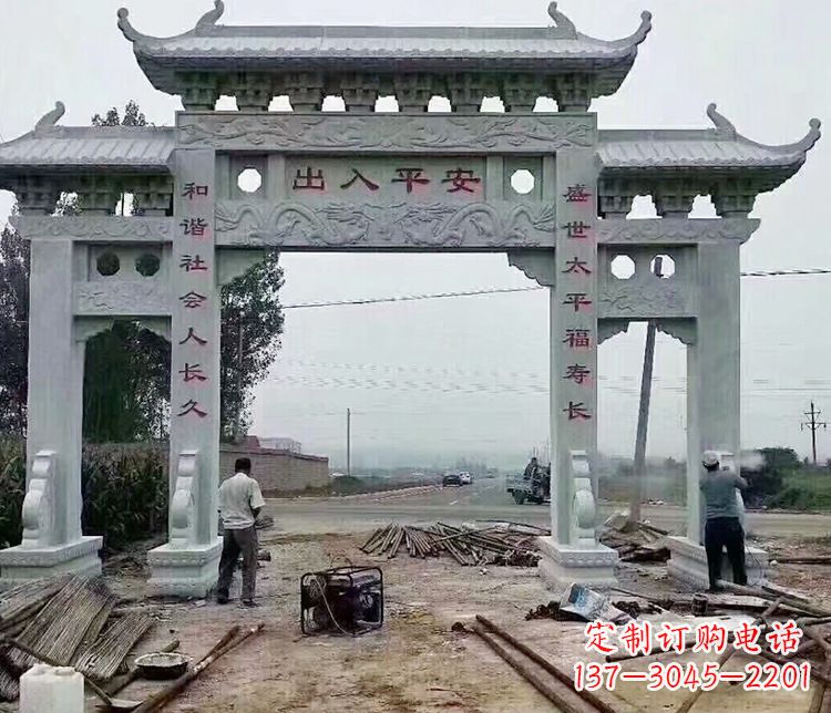 大连仿古石牌坊石雕