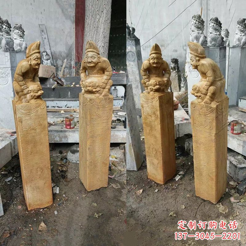 大连经典仿古拴马桩雕塑