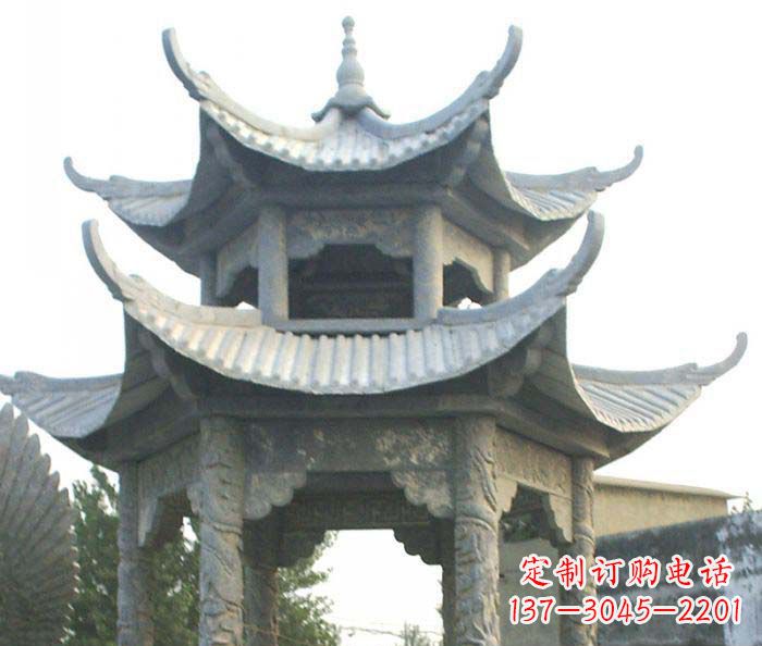 大连仿古双层石雕凉亭