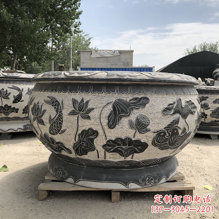 大连仿古鱼缸花盆摆件
