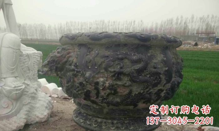 大连仿古圆形水缸石雕