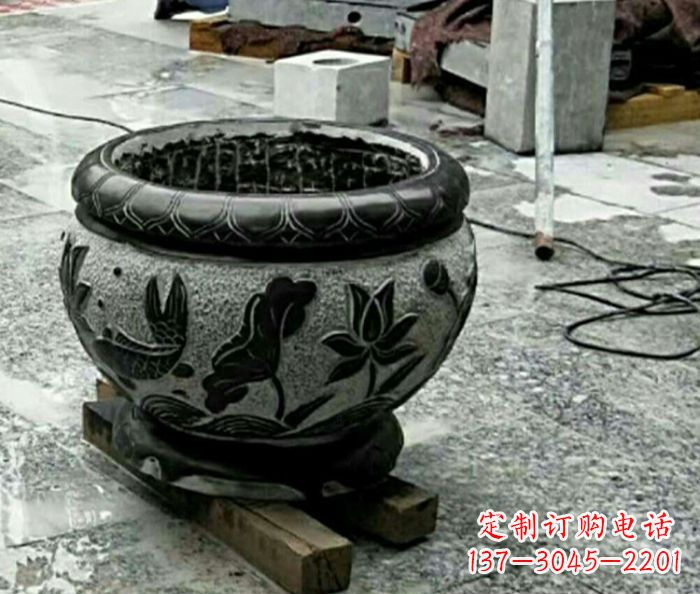 大连精美仿古招财水缸石雕