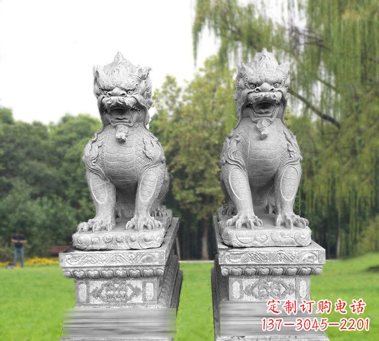 大连仿古坐式麒麟石雕