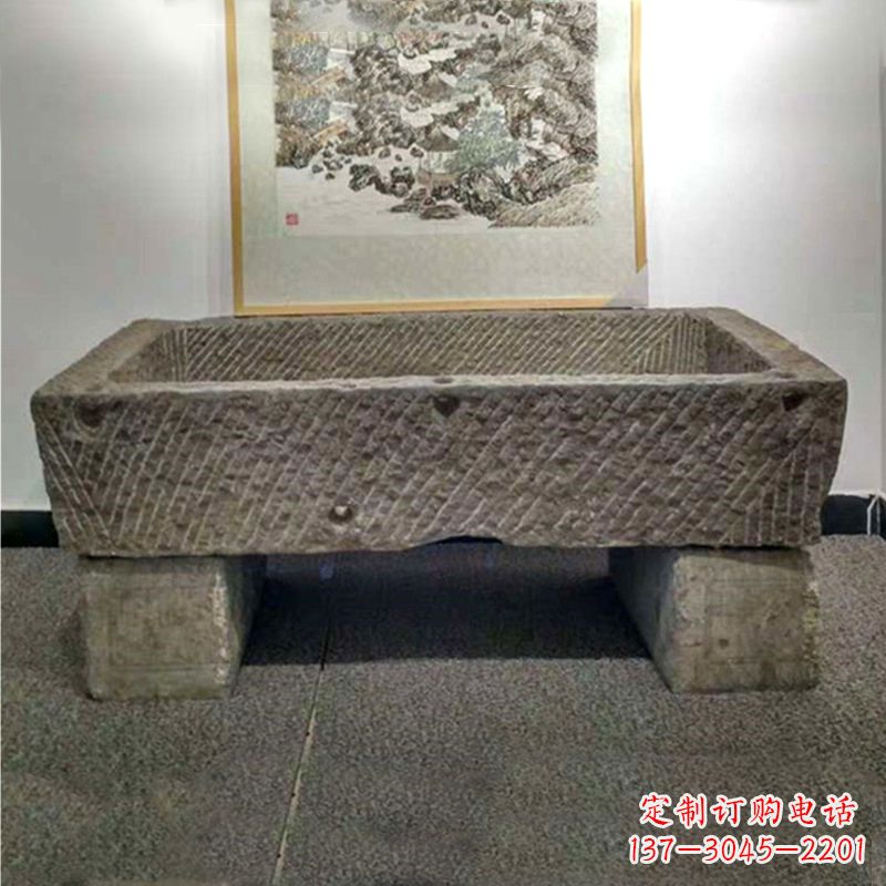大连仿古做旧石槽雕塑
