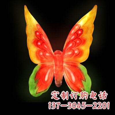 大连艺术雕塑大号黄色发光蝴蝶