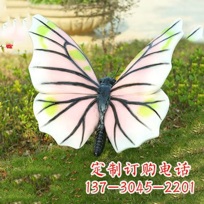 大连浅粉白色仿真蝴蝶雕塑